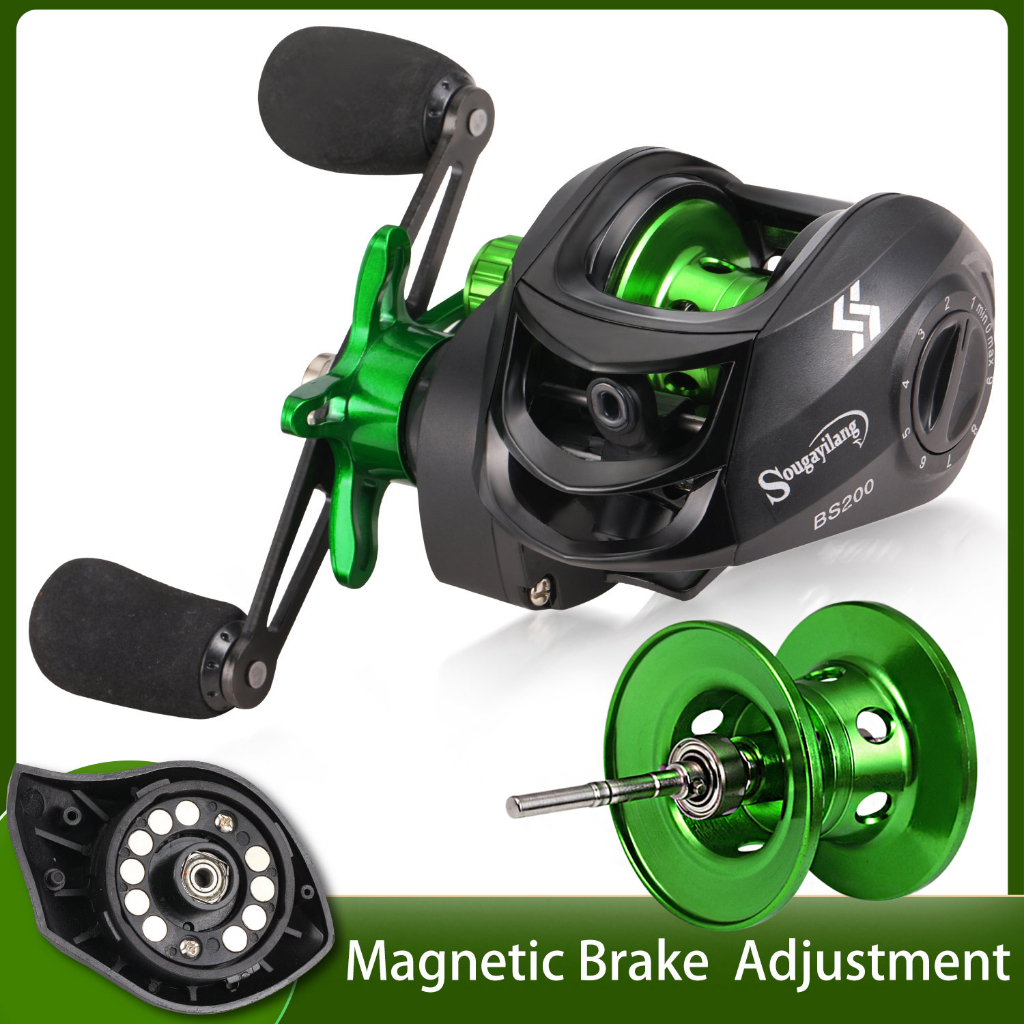 Sougayilang joran pancing reel Baitcasting Reel 7.2: 1 Spool Aluminium Anti-korosi Berkecepatan Ting