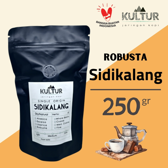 

COFFEE BEAN BIJI KOPI ROBUSTA SIDIKALANG SUMATERA 250 GR