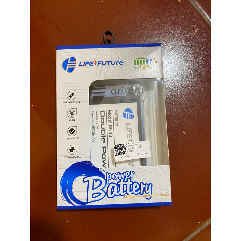 BATERAI LIFE FUTURE DOUBLE POWER XIAOMI NOTE 2 PRO / NOTE 6 PRO / BN48