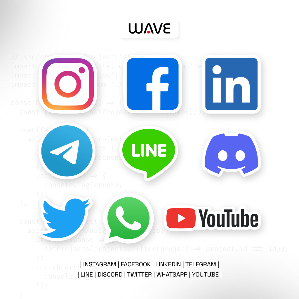 

Cutting Sticker Vinyl IT Social Media Waterproof - Discord / Line / FB / IG / WA / Youtube Satuan