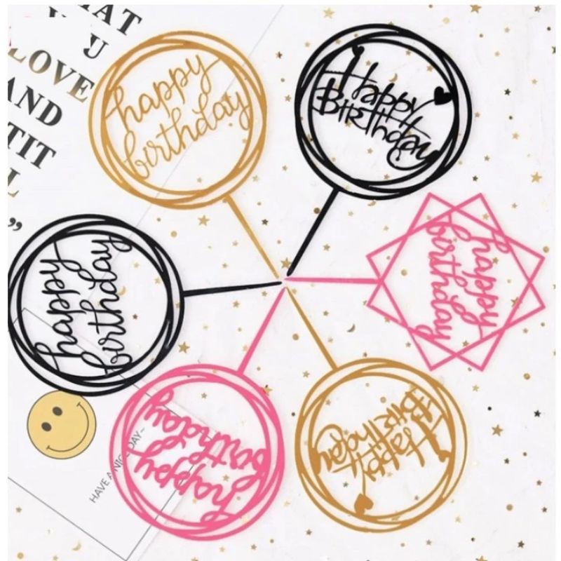 

Dekorasi Kue Ultah Acrylic Cake Topper Letters