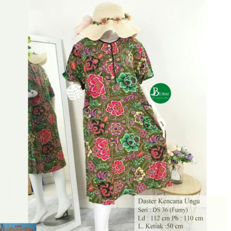 Burosi Daster Batik Kencana Ungu Ds 36 Fumy Kub Label biru