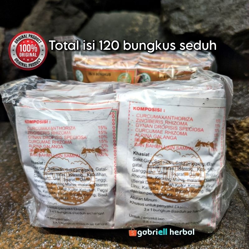 

jamu kertas isi 20 x 6 sachet seduh