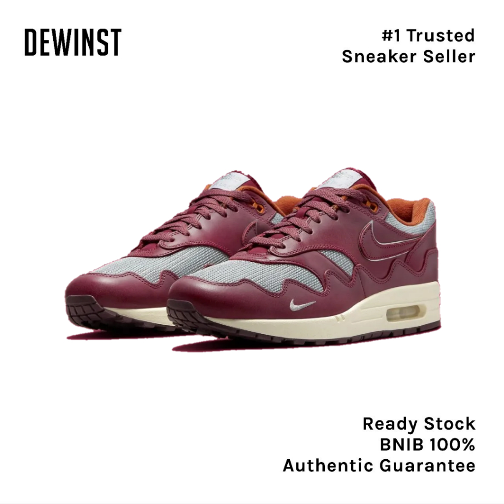 Air Max 1 Patta Waves Rush Maroon