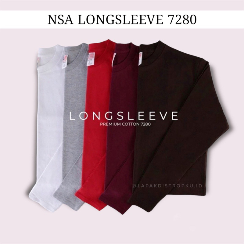 NSA- LONGSLEEVE 7280 Premium Cotton New State Apparel | Kaos Polos Lengan Panjang Premium