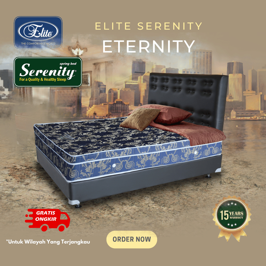 Kasur Springbed Elite Serenity Eternity (FULL SET) Biru