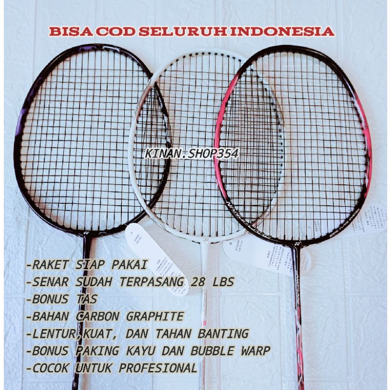 RAKET BADMINTON BULUTANGKIS KARBONEX IMPOR TERMURAH BONUS TAS DAN PACKING KAYU