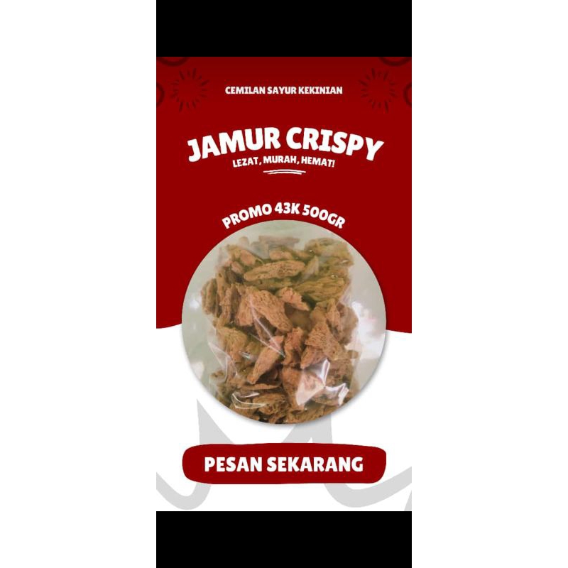 

cemilan jamur crispy/ jamur crispy 500gr/kripik jamur tiram/jamur crispy balado