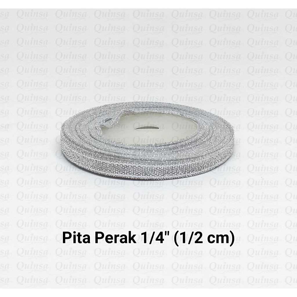 

Per Rol Pita Mas / Emas / Perak / Gold Glitter / Silver ukuran 1/4inch (1/2cm)