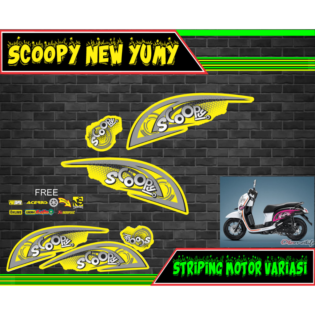 striping stiker motor scoopy new yumy warna