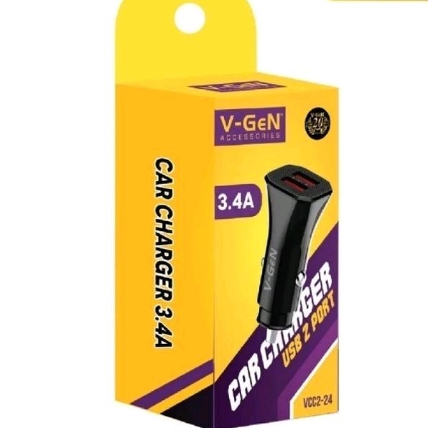 V-GeN CAR CHARGER 3.4A USB 2 PORT