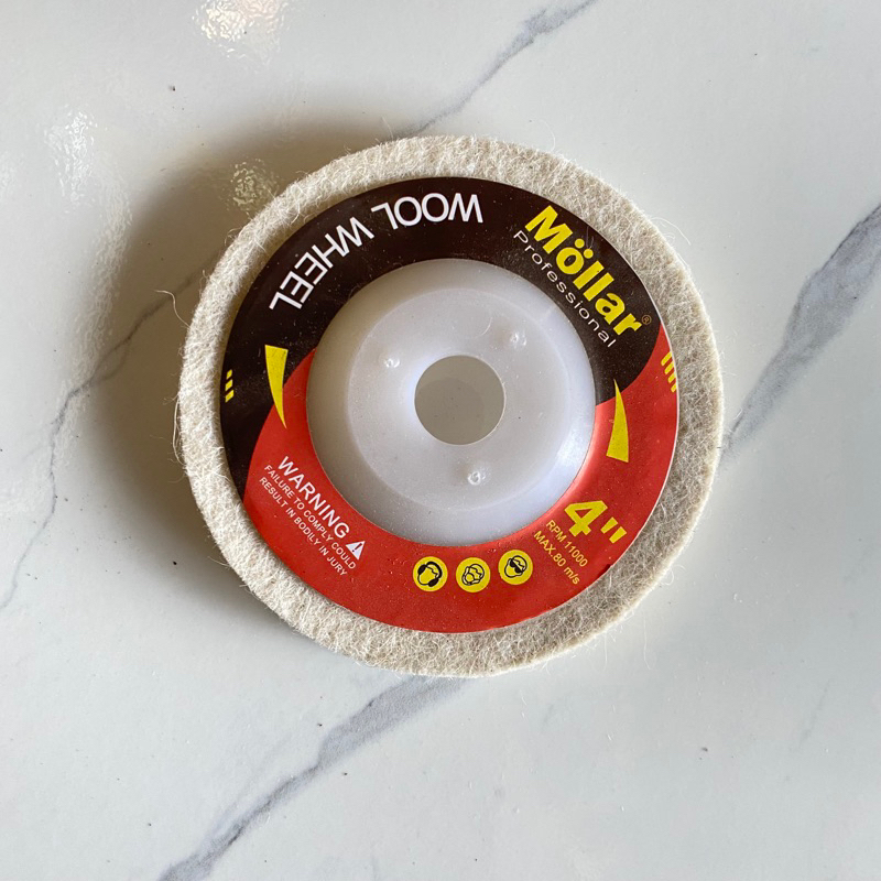 Mata Gerinda Poles Mollar 4 Inch / Wool Wheel Mata Poles Body Motor Mobil Dan Besi Stainless 4in