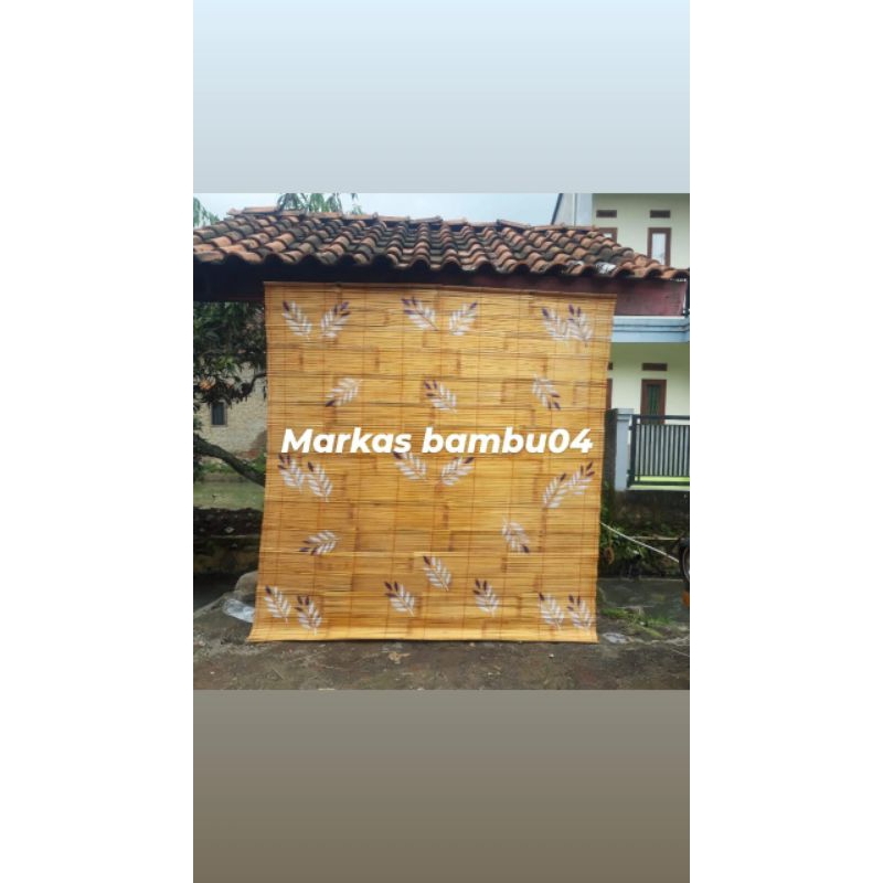 tirai bambu motip bunga pucuk ungu tirai gulung/tirai jendela/tirai motip bunga/tirai outdoor/tirai 