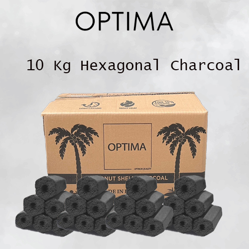 Optima Arang  Briket Hexagonal Batok Kelapa 10 Kg Export Quality
