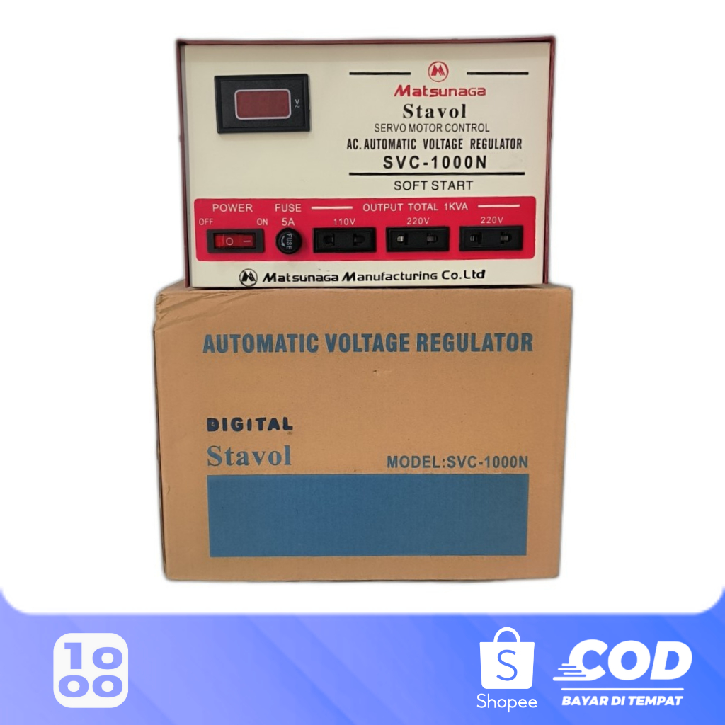 Stavolt SVC 1000W Matsunaga / Stabilizer SVC 1000VA MTS / 1000 Watt