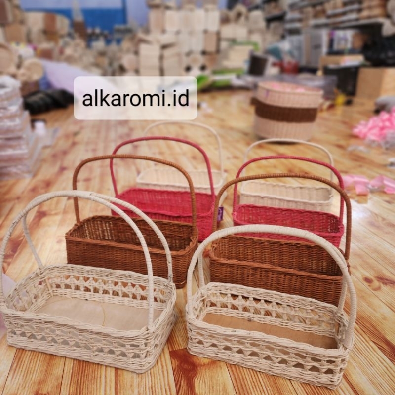 isi 2pcs keranjang Rotan hampers seserahan rustik