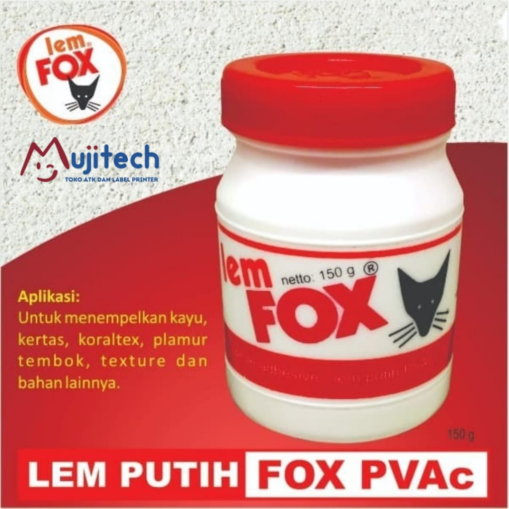 

LEM FOX PUTIH 150 GR STIK STICK 60 GR PVAC KAYU KERTAS