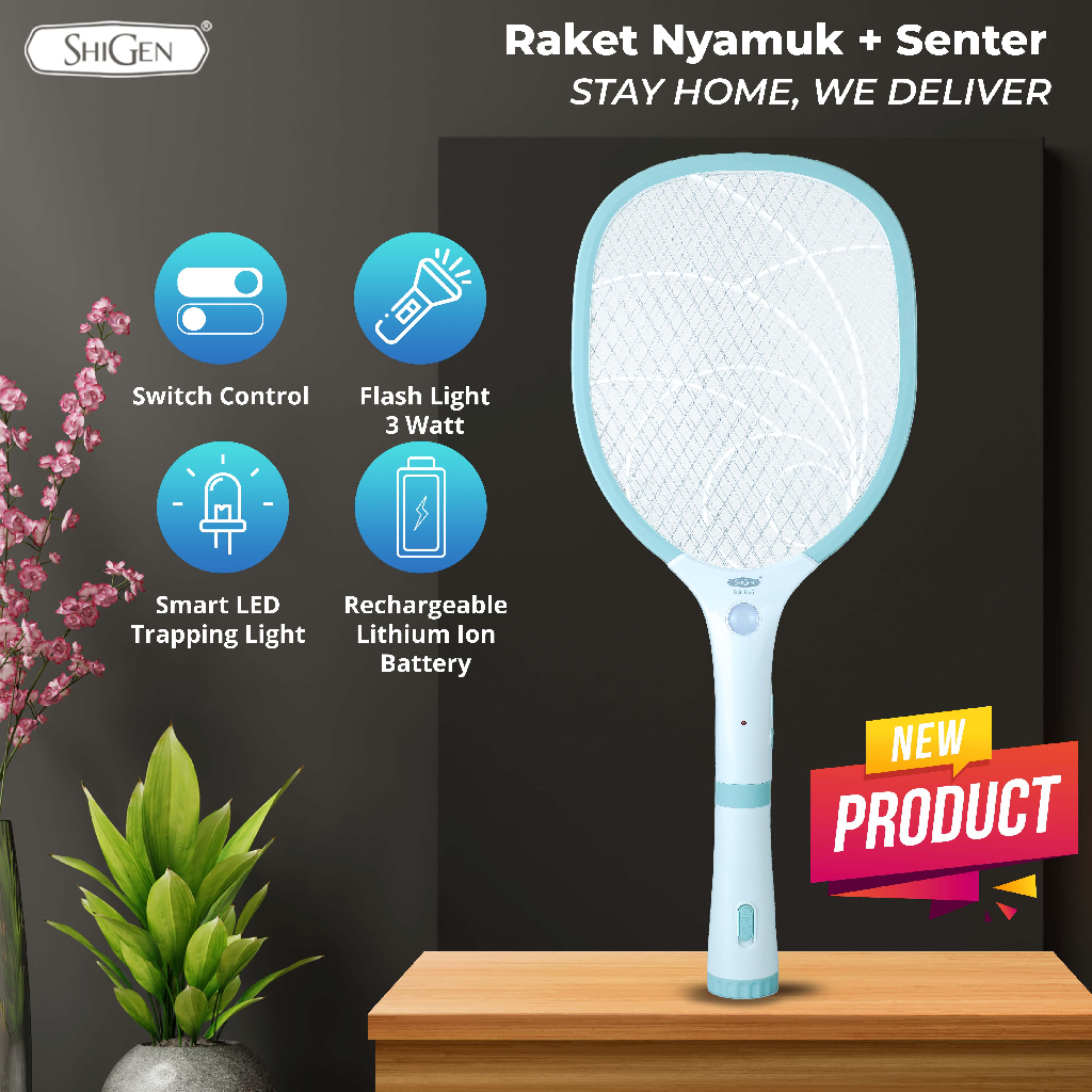 RAKET NYAMUK + SENTER PREMIUM ISI ULANG SG 955