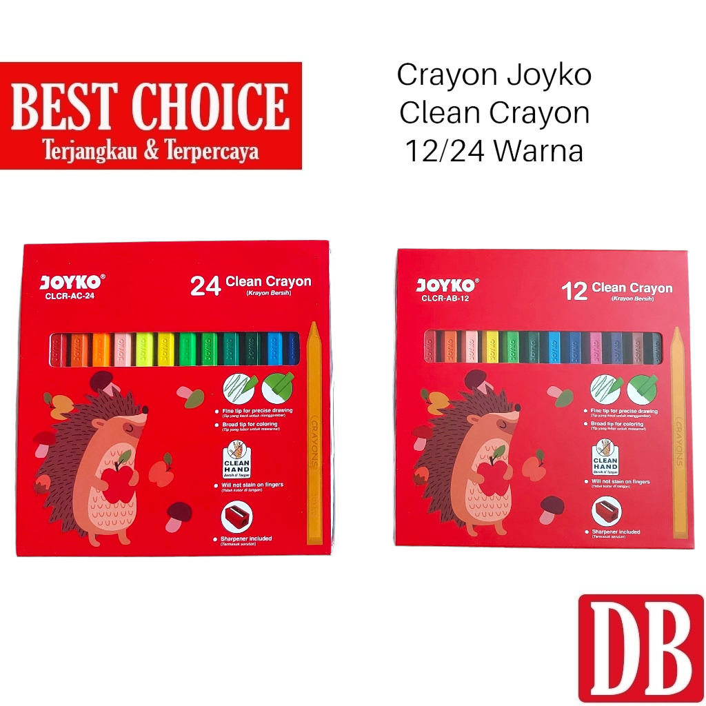 

Clean Crayon / Krayon Bersih / Clean Oil Pastel Joyko 12 / 24 Warna Set