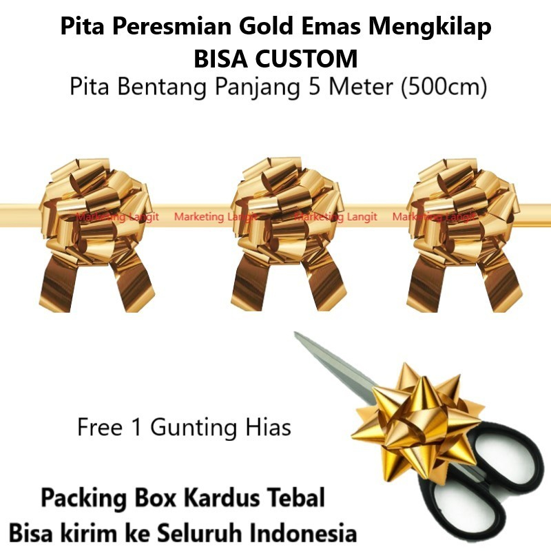

Pita Peresmian 3 Pompom Gold Silver Metalik Grand Opening Gunting Pita 20cm Set Nampan Hiasan Gunting Lengkap