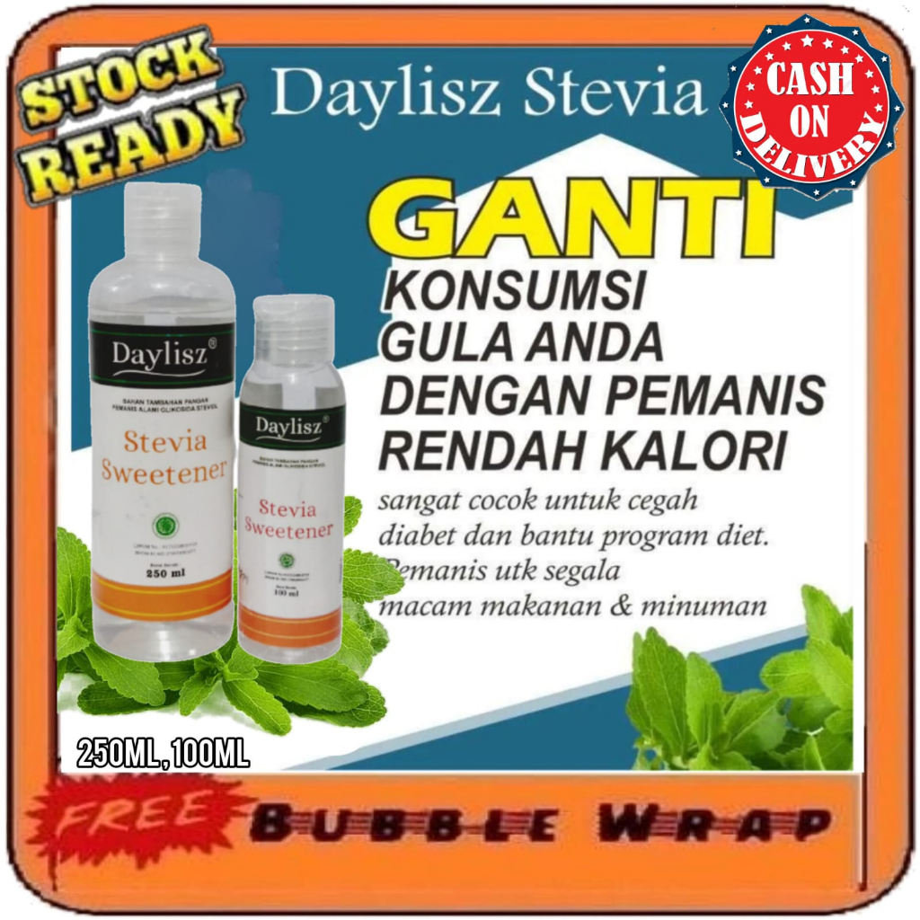 

Gula Stevia cair Sweetener Daylisz 0 kalori sweetener Pemanis Alami Solusi Gula Buat Penderita Sakit Diabetes pengganti gula tebu