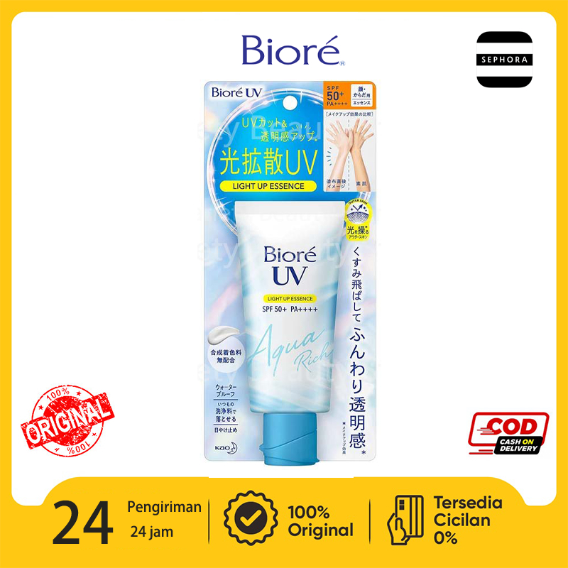 Biore UV Aqua Rich Light Up Essence SPF 50 PA++++ 70gr-Biore UV sunscreen Skincare Wajah / Sunblock 