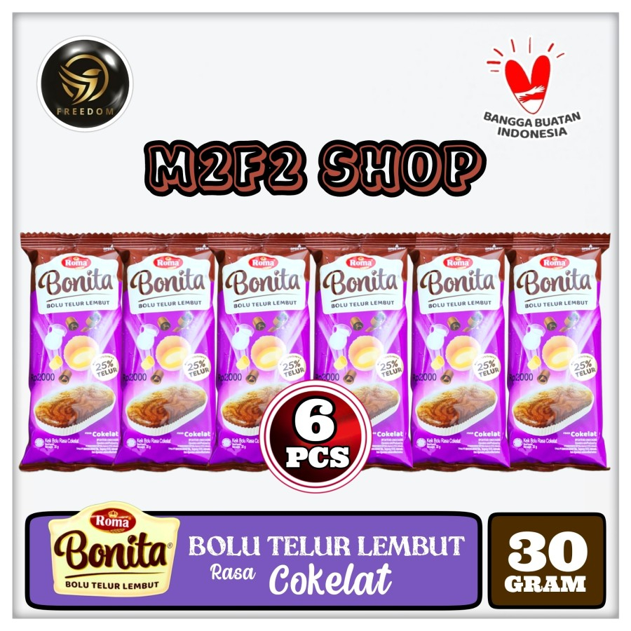 

Roma Bonita Cake Bolu Telur Lembut Rasa Cokelat - 30 gr (Kemasan 6 Pcs)