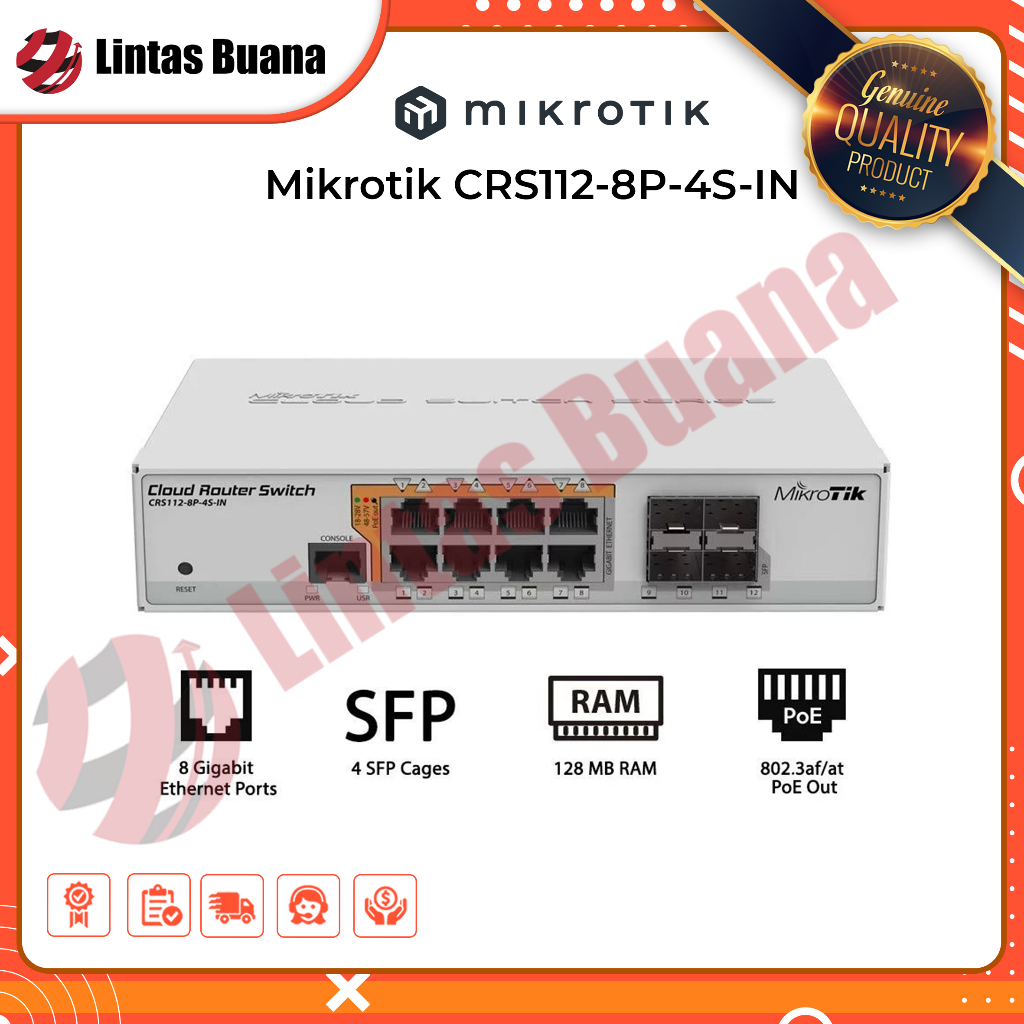Mikrotik CRS112-8P-4S-IN Routerboard CRS 112 8P 4S IN