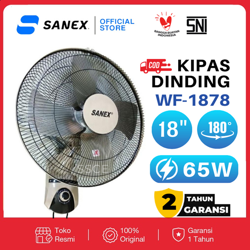 Kipas Angin Dinding Tornado Besi Wall Fan Sanex 18 Inch