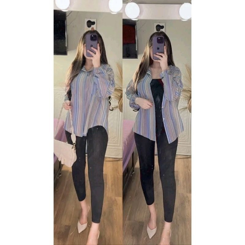 KEMEJA LENGAN PANJANG ZARA STRIPE