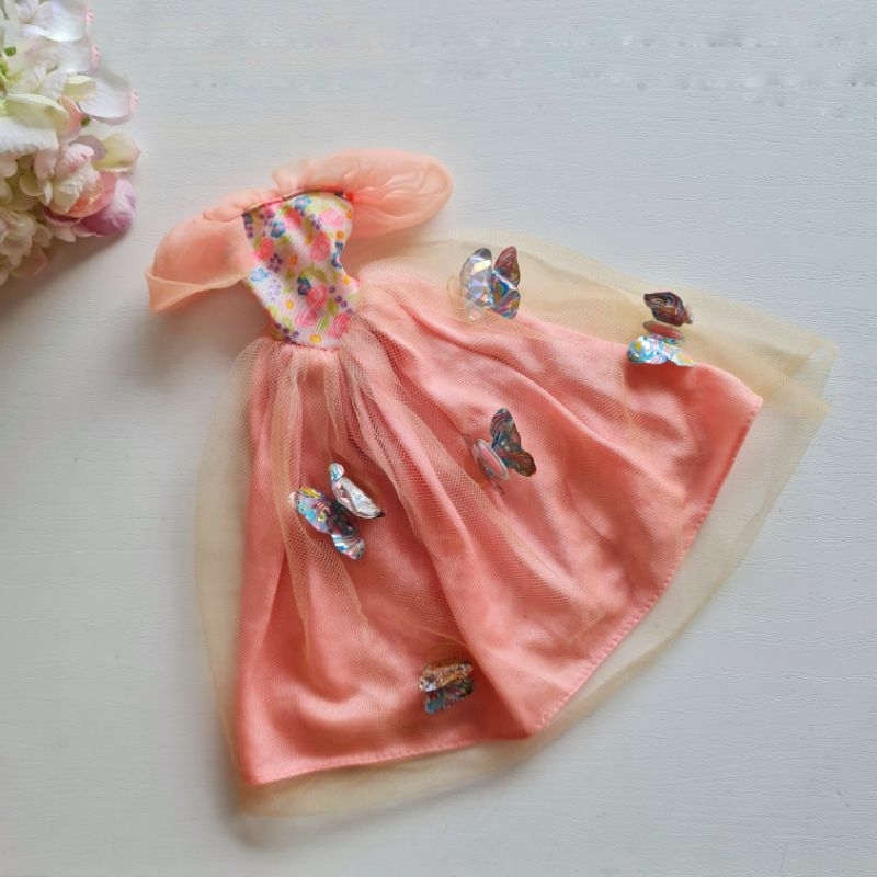 Baju dress Barbie Vintage Princess Butterfly Mattel
