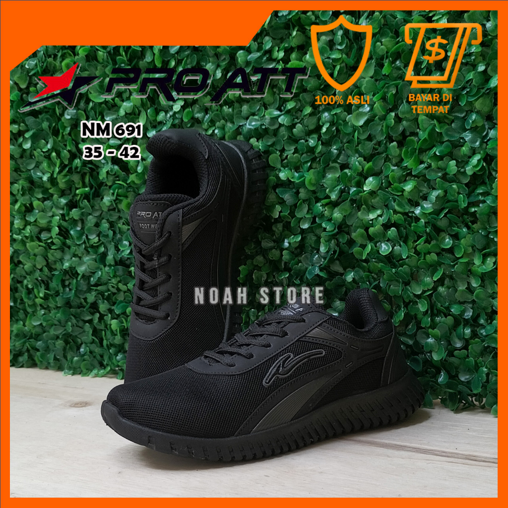 NOAH - Sepatu PRO ATT NM 691 35-42 /Sepatu Sekolah Hitam /Sepatu Sneakers Anak /Sepatu Keren /Sepatu