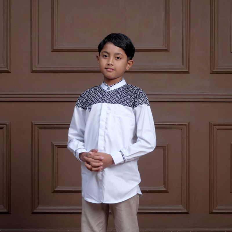 Baju Koko Anak-Anak Remaja Befashion Bahan Toyobo Kombinasi Batik