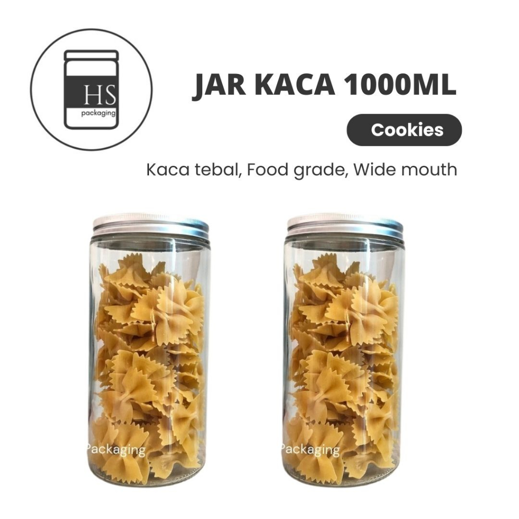 HS PACKAGING - 1000ml Toples Jar Botol Kaca / Glass Jar