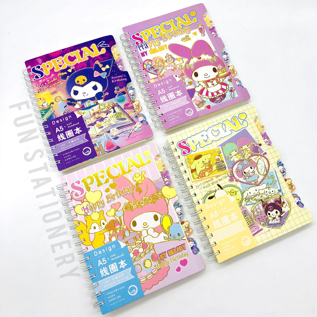 

NOTEBOOK SPIRAL SANRIO 58-25-3 + PEMBATAS / BUKU TULIS KUROMI MELODY