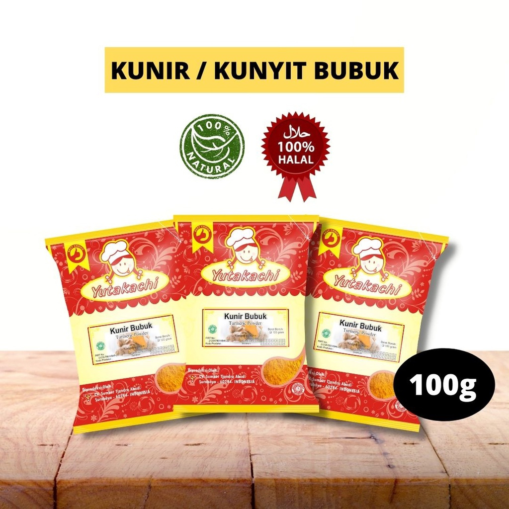 

Kunir Bubuk 100 Gram Yutakachi / Kunyit Bubuk Premium / Turmeric Powder / Bumbu Rempah Murni Alami