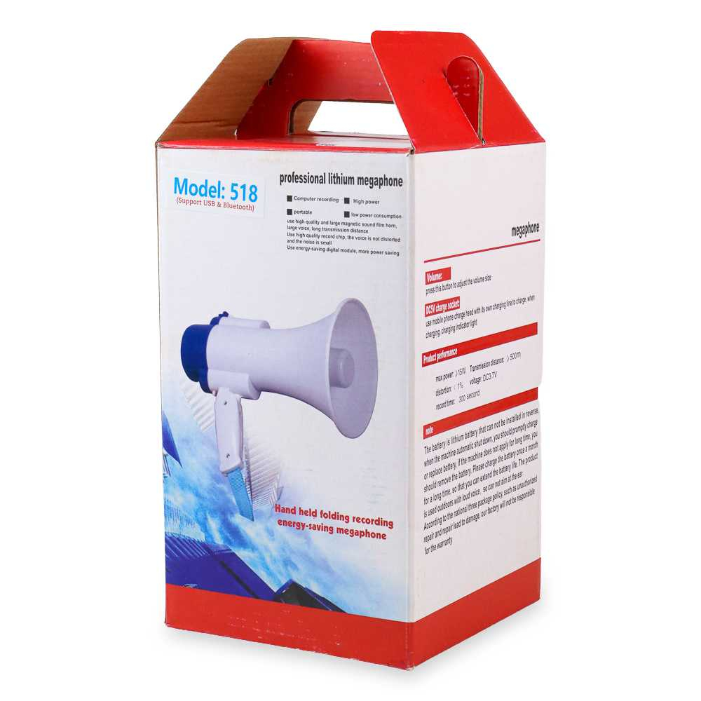 Toak Megaphone TAFFWARE Bisa Rekaman  ZS 518 Bluetooth dan Tanpa Bluetooth baterai charger