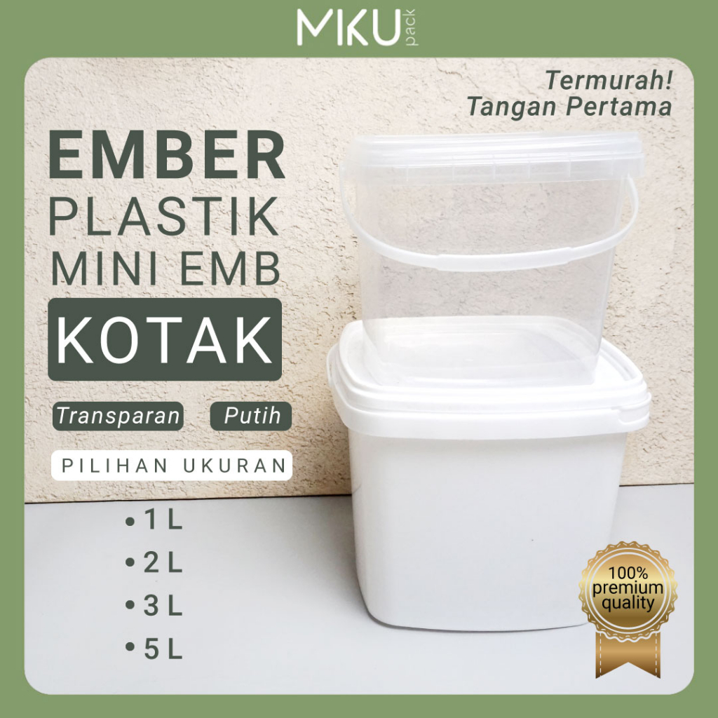 Ember Mini Plastik Kotak Segel Food Grade / Toples Plastic with Handle EMB 2 Liter - 5 Liter