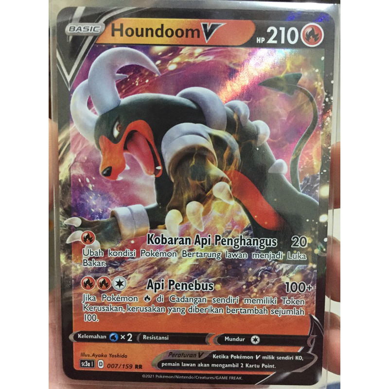 KARTU POKEMON HOUNDOOM V RR INDONESIA HOLO