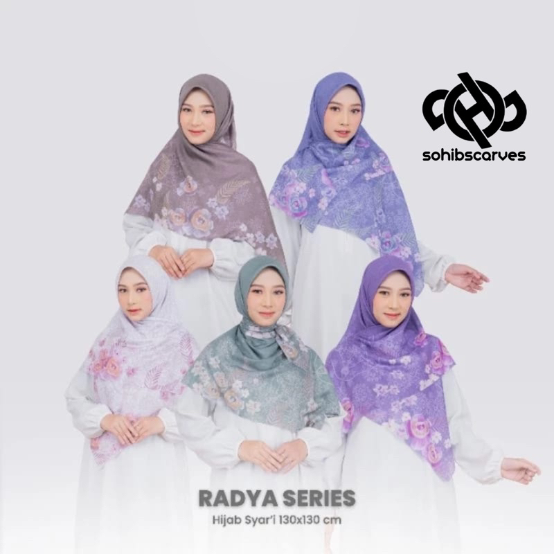 RADYA SERIES - Hijab segiempat Syari Voal motif Premium By Sohib Scarves