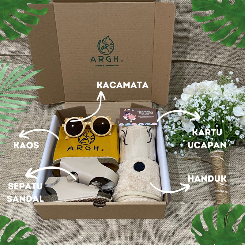 [ARGH.] Hampers Bayi | Kado Lahiran | Newborn Baby Gift Set Unisex | Hampers Rustic Baby Sepatu Sand