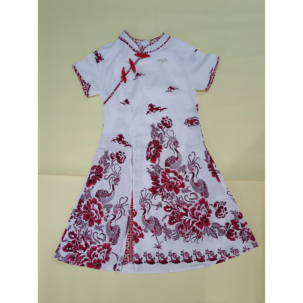 Dress batik anak model shanghai baju batik modern | putih