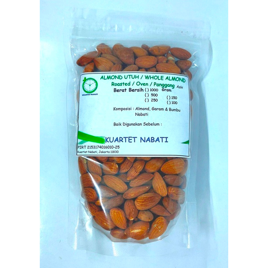 

250gr Roasted Almond Rasa ASIN - Salted - Size Besar 27-30 - Matang - Panggang – Oven