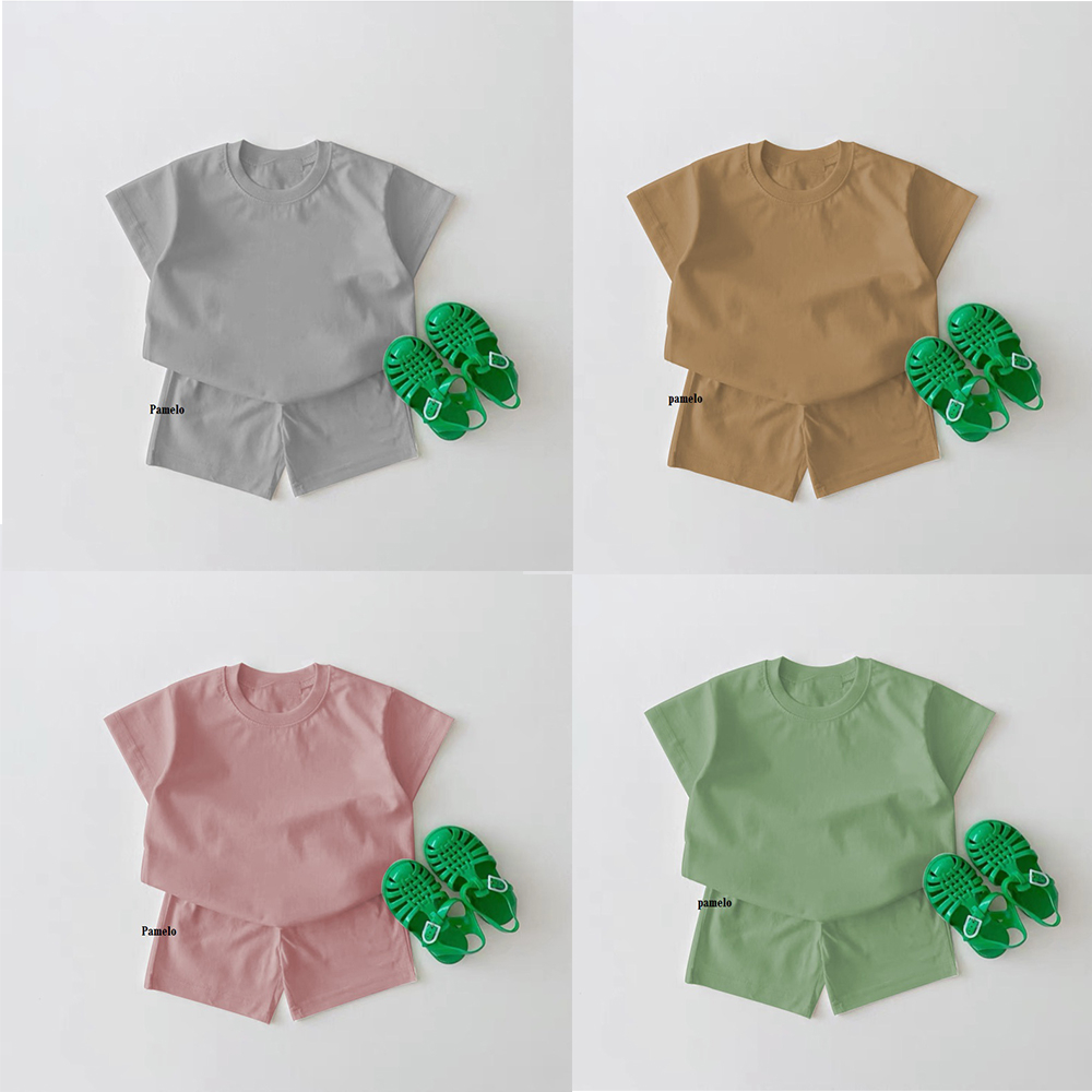 Setelan Anak Polos Katun Combed 24s One Set Distro Katun basic Fashion Anak Baju Celana Polos katun