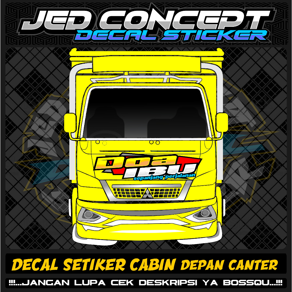 decal sticker kabin depan canter doa ibu
