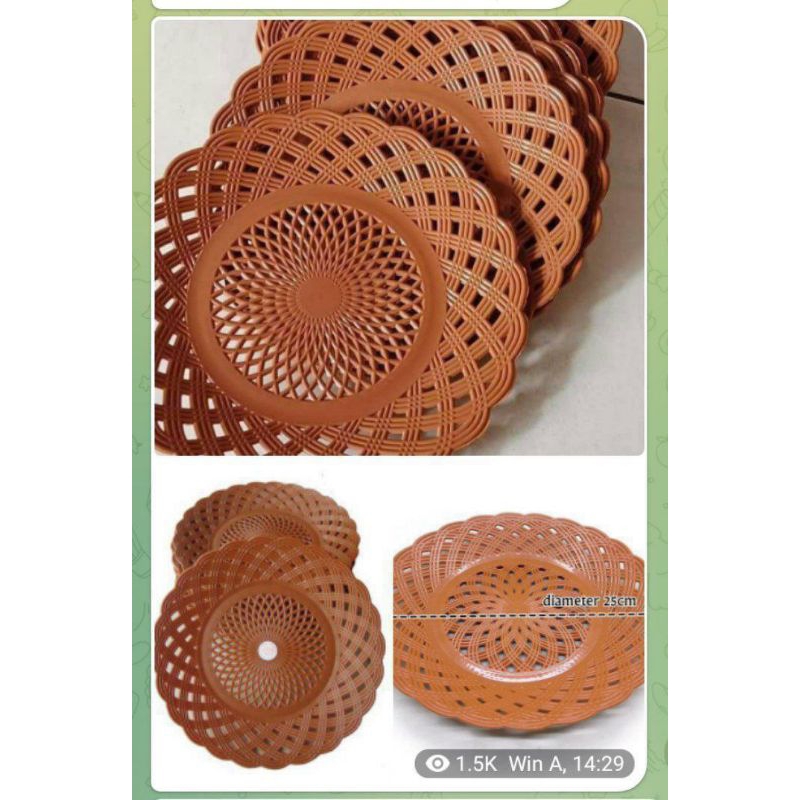 PIRING ROTAN PLASTIK 1 LUSIN