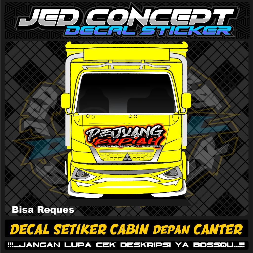 DECAL STICKER KABIN DEPAN CANTER PEJUANG RUPIAH