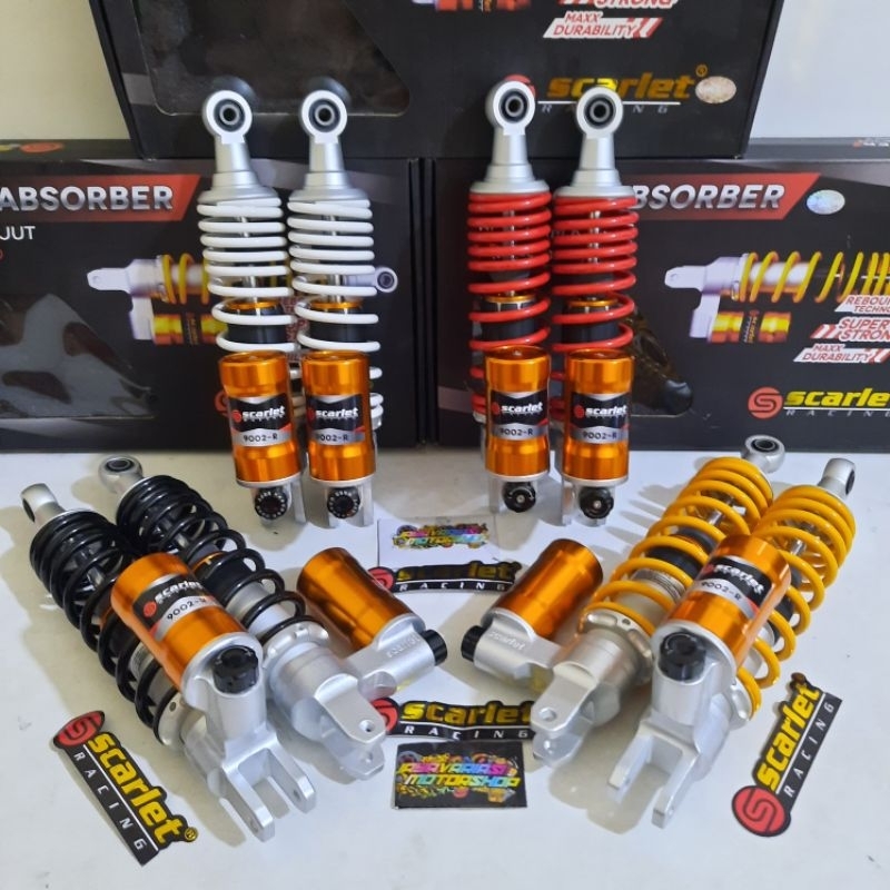 Shockbreaker Shock Original Scarlet SCT-9002-R Yellow, Red, Black, White Double Tabung Bawah Click A
