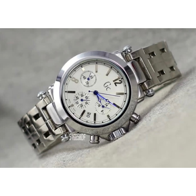 Jam Tangan Rantai Pria Wanita Stainless Gc Crono Tanggal Aktif