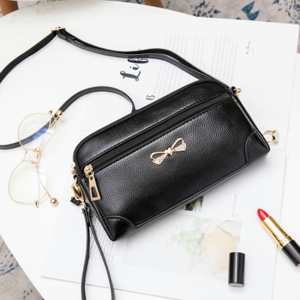 Promo TAS SELEMPANG WANITA KECIL PREMIUM KULIT HITAM MONTY TA541B5 IMPORT Murah